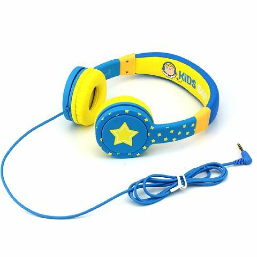 Hobbies & Gadgets * | Cactus Kids Headphones Blue/Yellow Stars