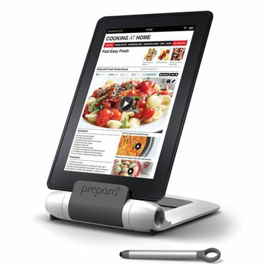 Ipad & Iphone Accessories * | Prepara Iprep Tablet Stand & Stylus White