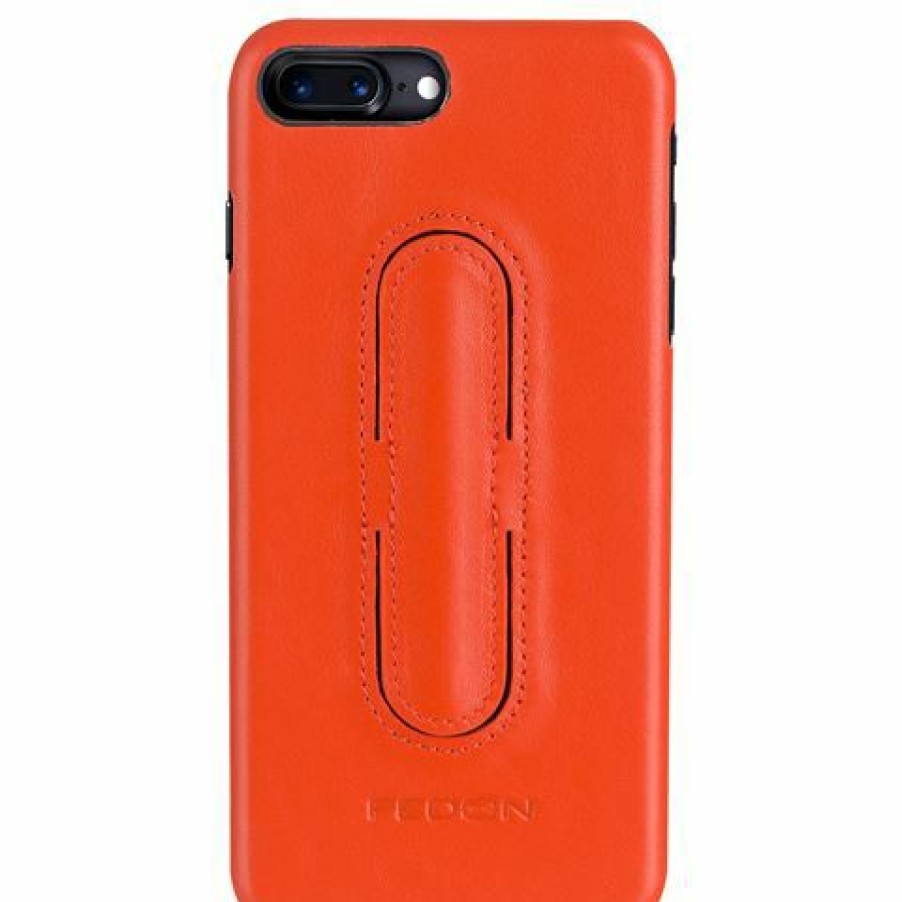 Ipad & Iphone Accessories * | Fedon Iphone 7 Plus Click Nappa Leather Case Orange