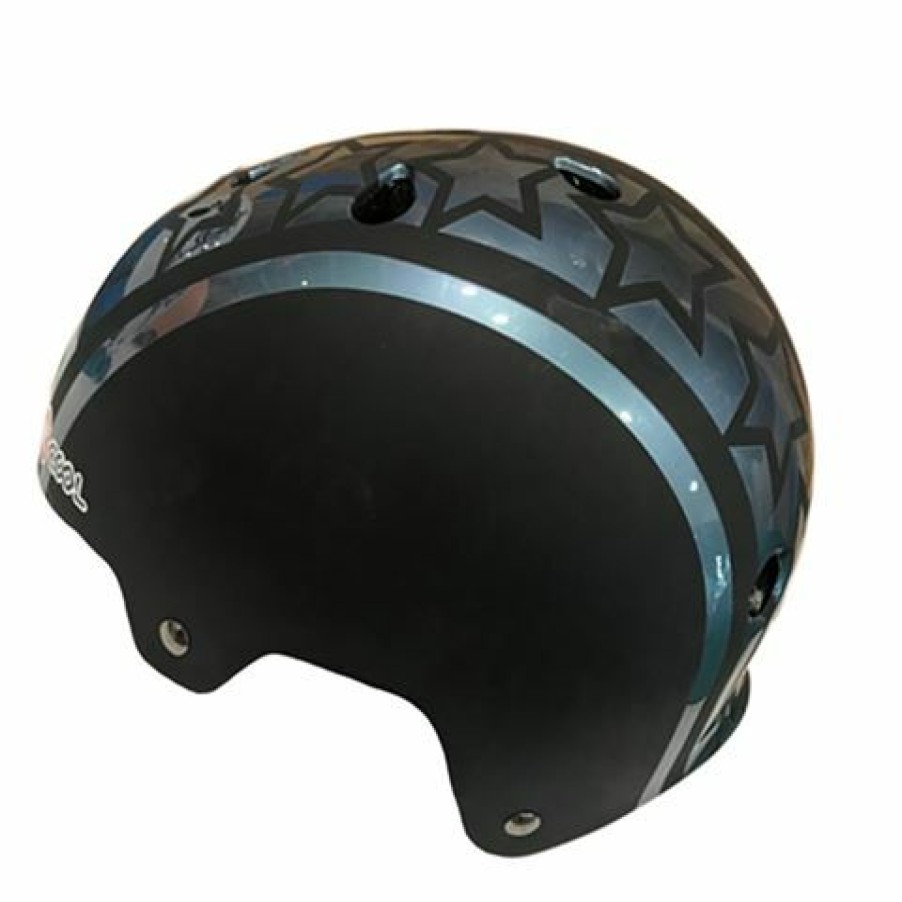 Hobbies & Gadgets * | Kidzamo Skate Helmet Black With Silver Stars Small