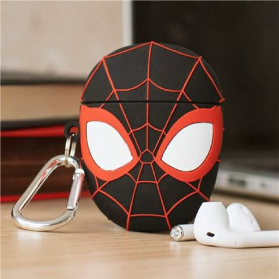 Ipad & Iphone Accessories * | Thumbs Up Marvel Spiderman Airpods Case Black