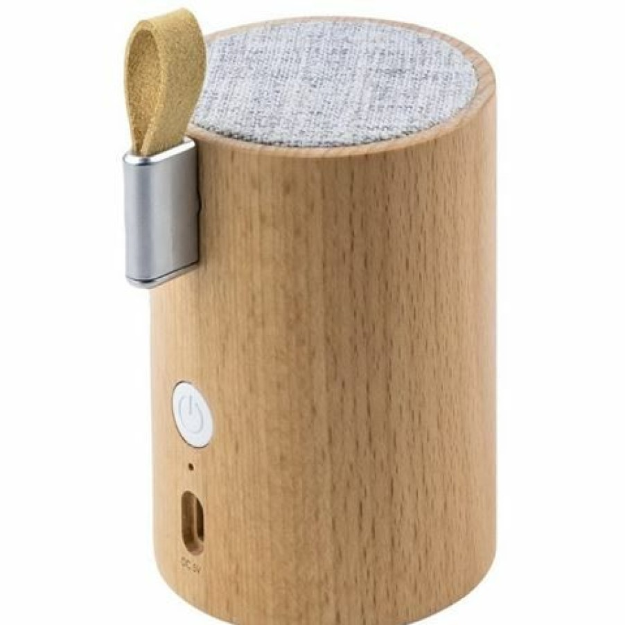 Headphones, Radios & Speakers * | Gingko Drum Light Bluetooth Speaker Natural Beech