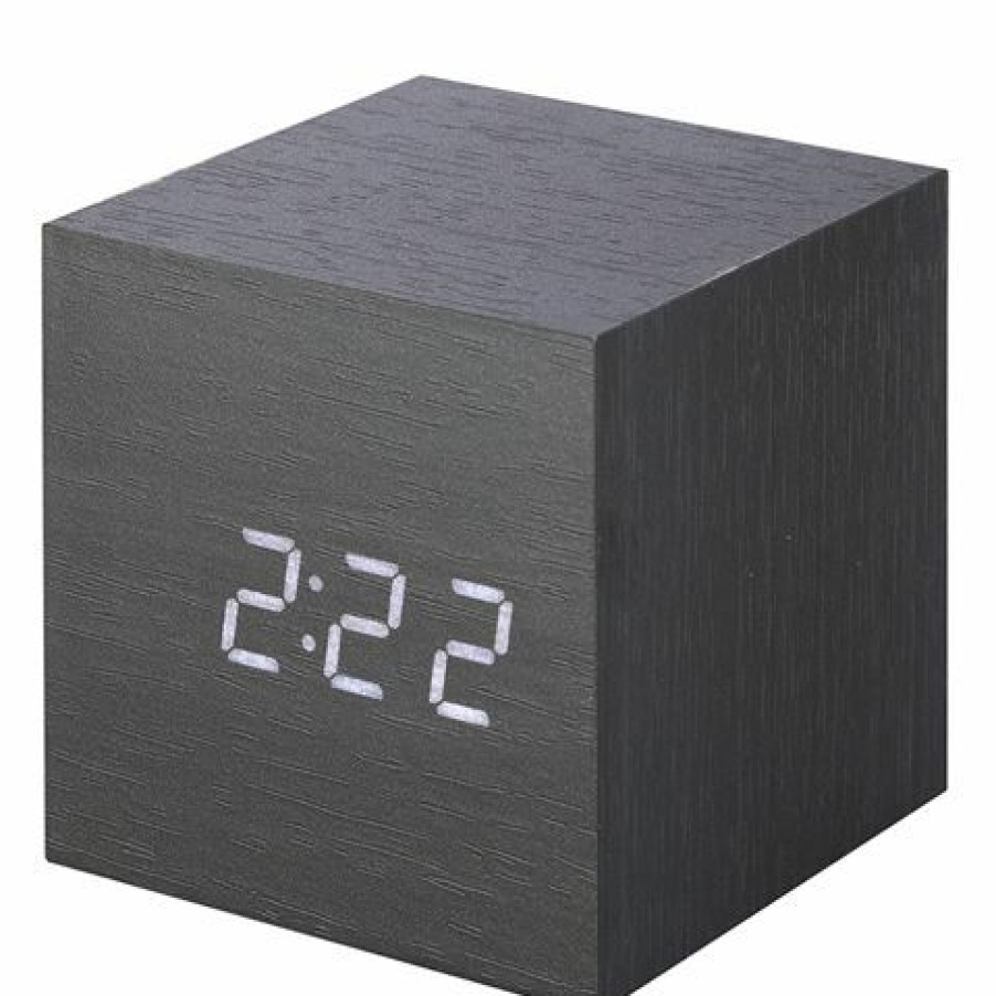 Hobbies & Gadgets * | Gingko Cube Click Clock Black / White Led