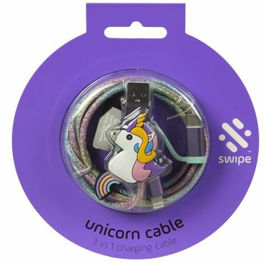 Ipad & Iphone Accessories * | Thumbs Up Unicorn 3-In-1 Charging Cable