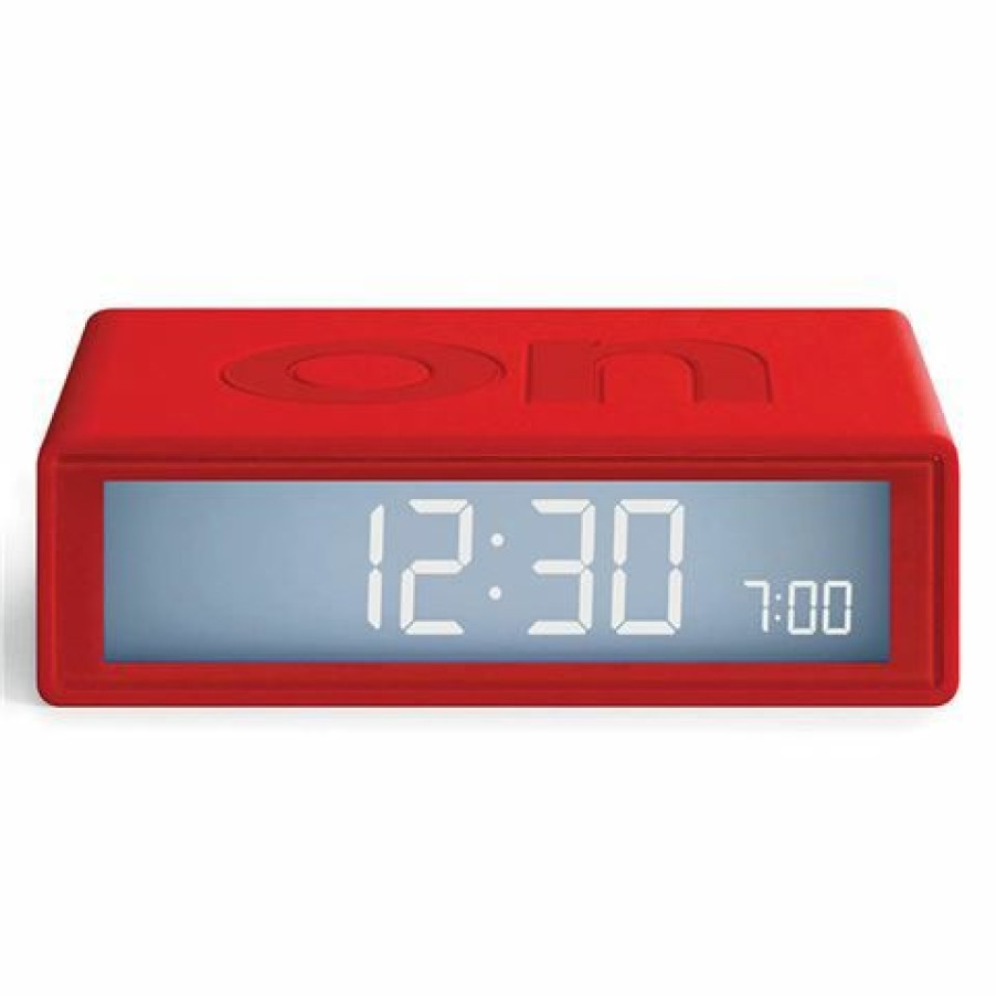 Hobbies & Gadgets * | Lexon Flip Travel Reversible Lcd Alarm Clock Red