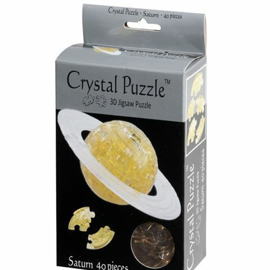 Games & Puzzles * | Games 3D Crystal Jigsaw Puzzle Golden Saturn 40Pce