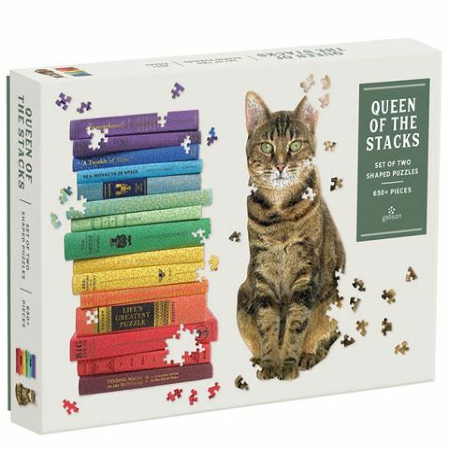 Games & Puzzles * | Galison Queen Of The Stacks Puzzle Set 2Pce