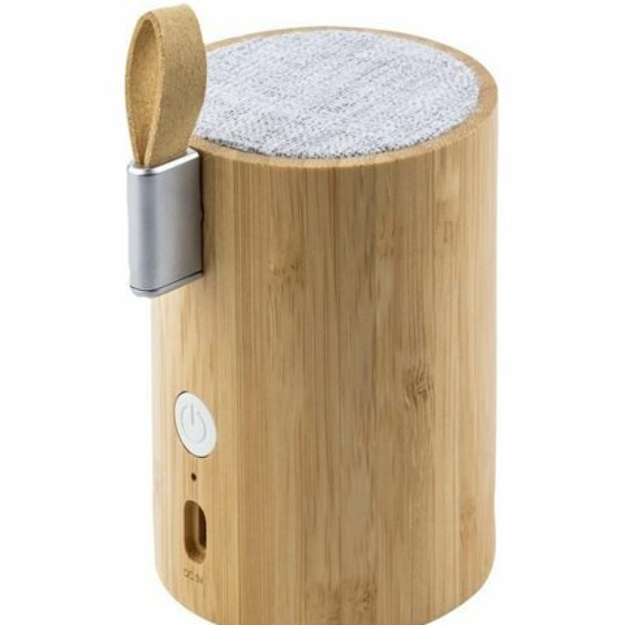 Headphones, Radios & Speakers * | Gingko Drum Light Bluetooth Speaker Natural Bamboo