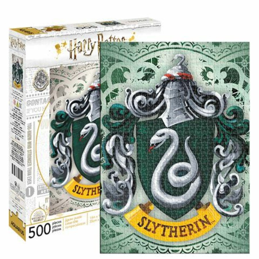 Games & Puzzles * | Aquarius Harry Potter Slytherin Crest Puzzle 500Pce