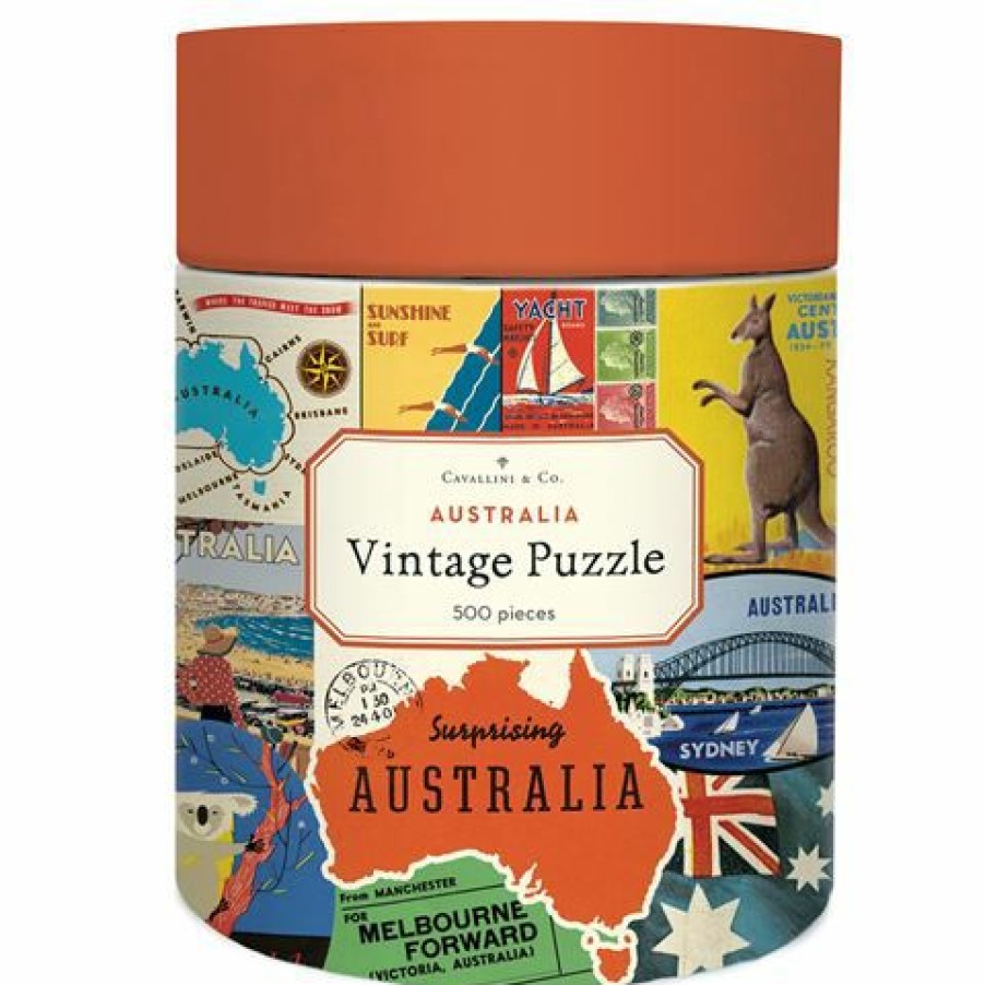 Games & Puzzles * | Cavallini Australian Collage Puzzle 500Pce