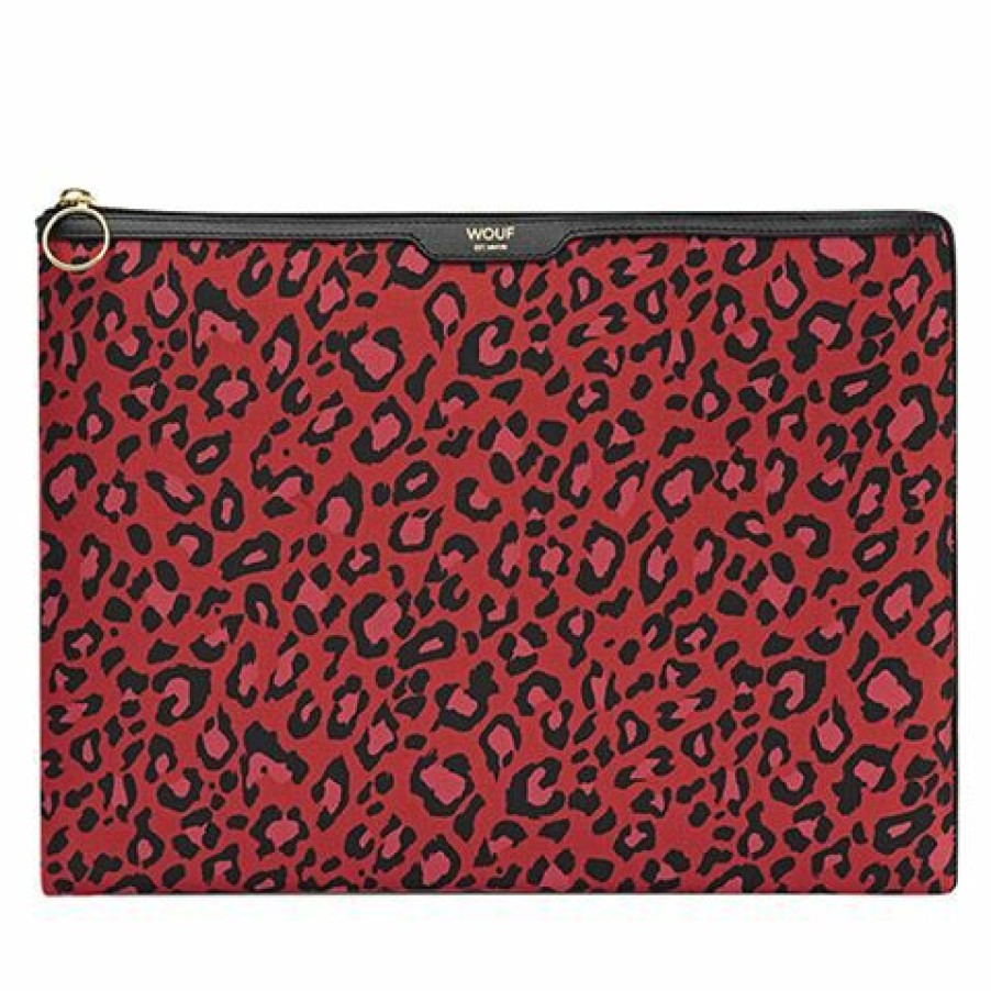 Ipad & Iphone Accessories * | Wouf Laptop Sleeve Red Leopard