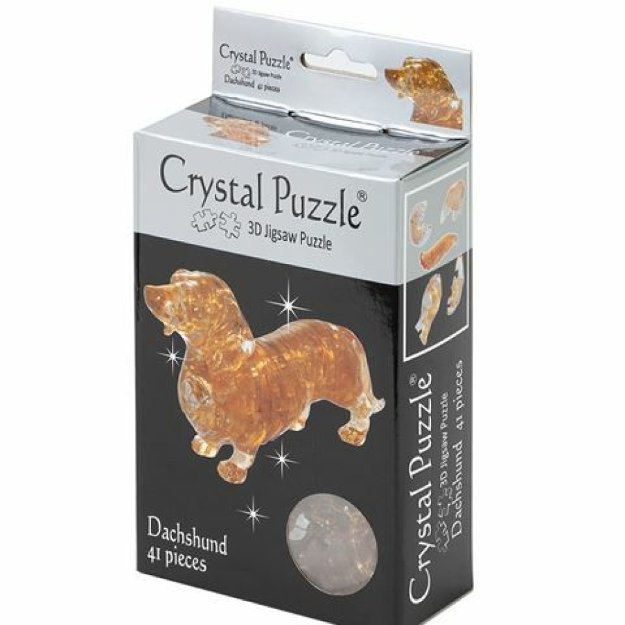 Games & Puzzles * | Games 3D Crystal Jigsaw Puzzle Brown Dachshund 41Pce