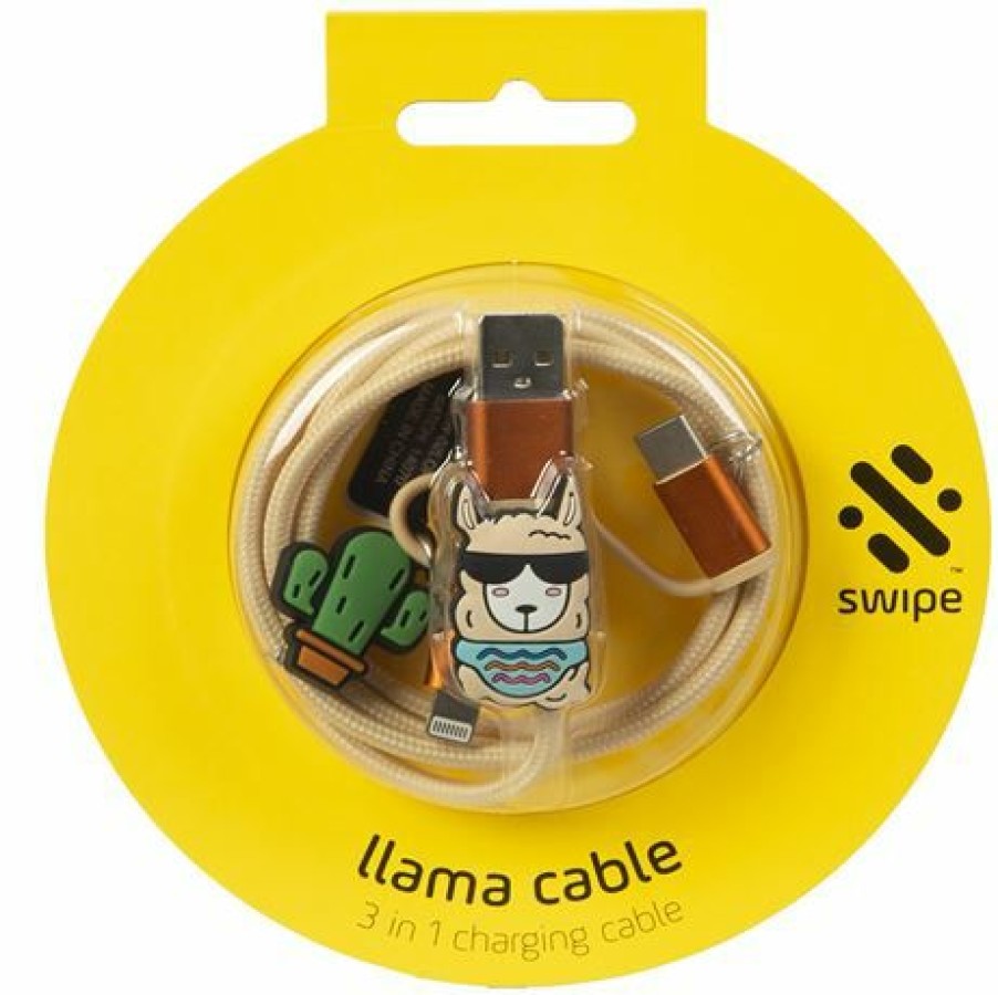 Ipad & Iphone Accessories * | Thumbs Up Llama 3-In-1 Charging Cable