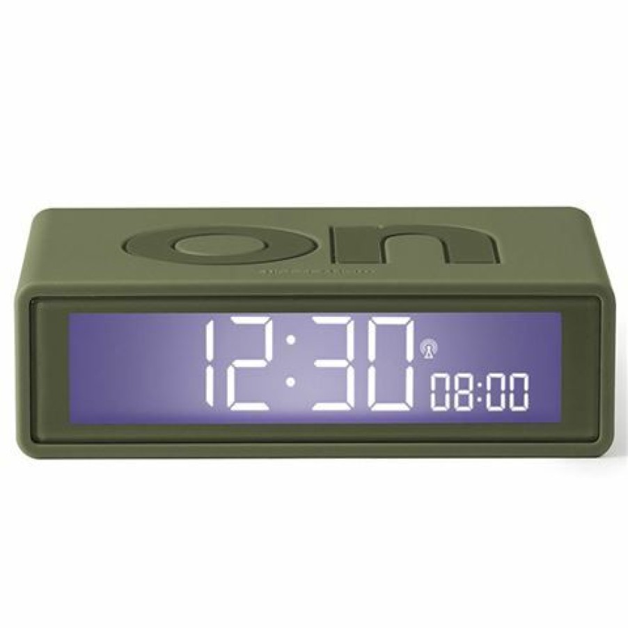 Hobbies & Gadgets * | Lexon Flip+ Reversible Alarm Clock Khaki