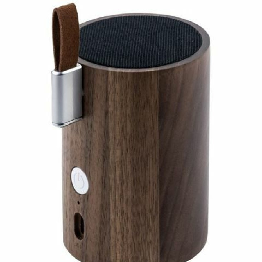 Headphones, Radios & Speakers * | Gingko Drum Light Bluetooth Speaker Natural Walnut